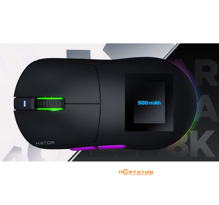 Ігрова миша HATOR Quasar 3 Ultra 8K Wireless Black (HTM770)