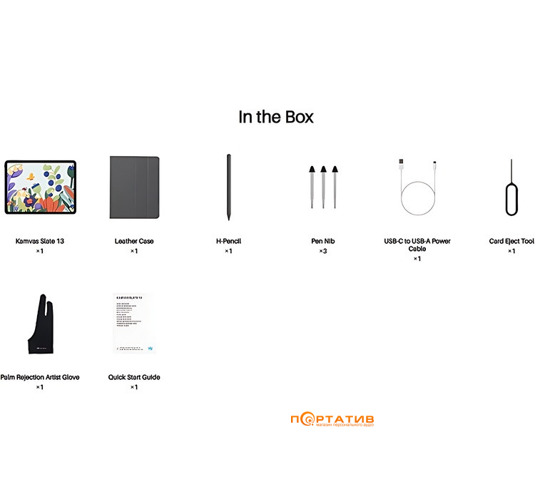 Графічний монітор HUION Kamvas Slate 13 + рукавичка