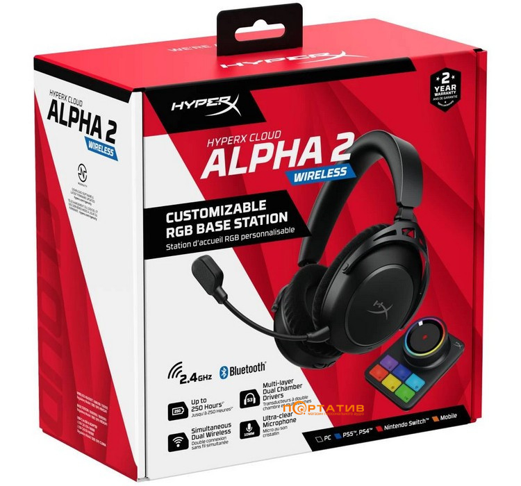 Игровая гарнитура HyperX Cloud Alpha 2 Wireless Black (AJ5C7AA)