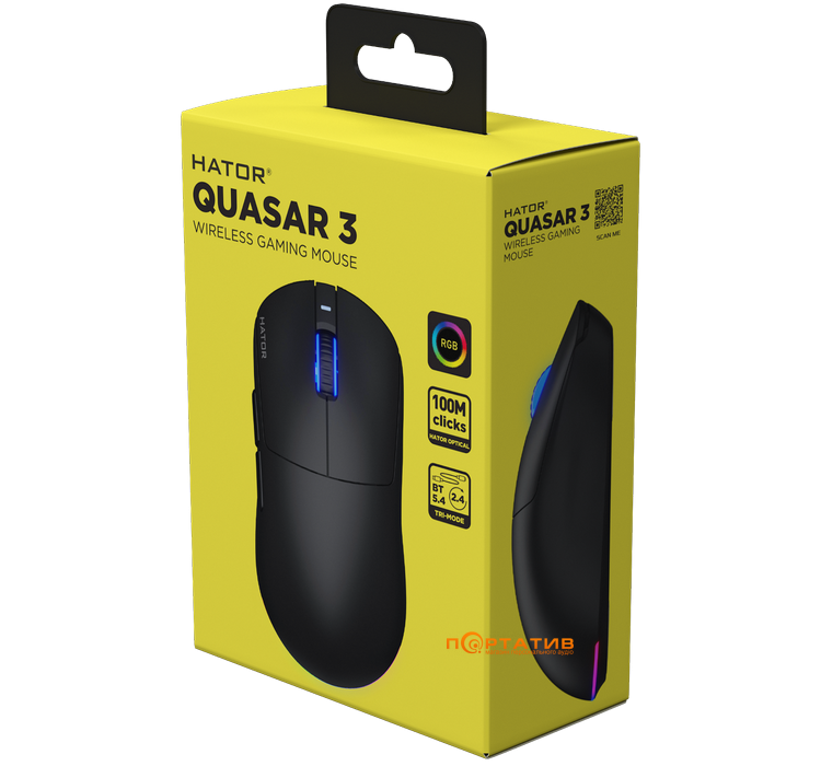 Игровая мышь HATOR Quasar 3 Wireless Black (HTM730)