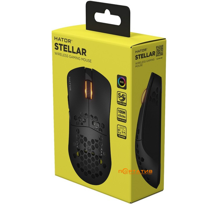 Игровая мышь HATOR Stellar Wireless Black (HTM650)