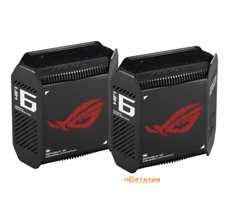 Маршрутизатор ASUS ROG Rapture GT6 2PK Black (90IG07F0-MU9A20)
