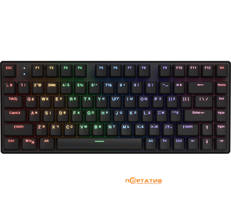 Ігрова клавіатура HATOR Icefall Mecha 75 Wireless Rainbow Black (HTK275UA)