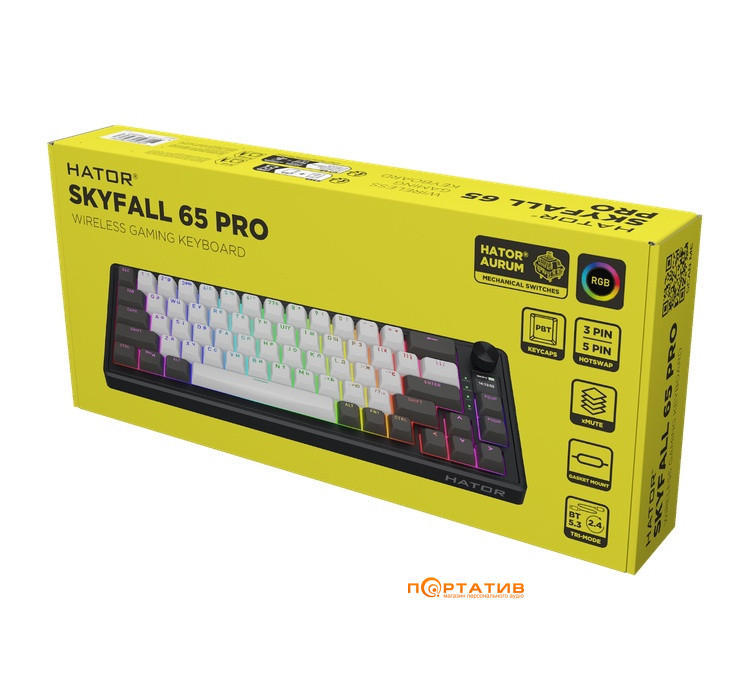 Ігрова клавіатура HATOR Skyfall 65 PRO Wireless Grey-Black (HTK4160UA)