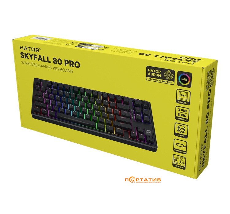 Игровая клавиатура HATOR Skyfall 80 PRO Wireless Black (HTK4181UA)