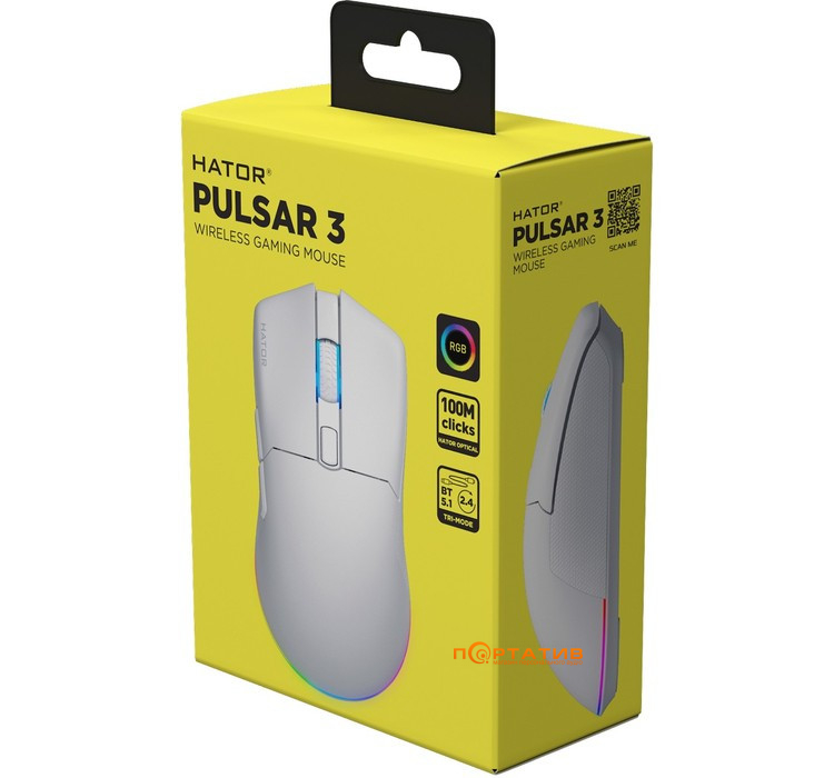 Ігрова миша HATOR Pulsar 3 Wireless White (HTM631)