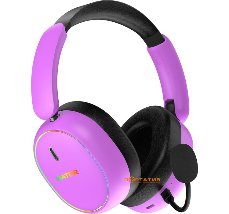 Ігрова гарнітура HATOR Phoenix 2 Wireless Hi-Res (ESH42) Cyber Violet