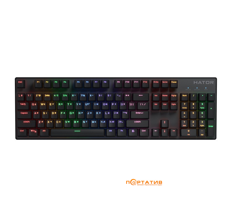 Игровая клавиатура HATOR Icefall Mecha Wireless Rainbow Black (HTK204UA)