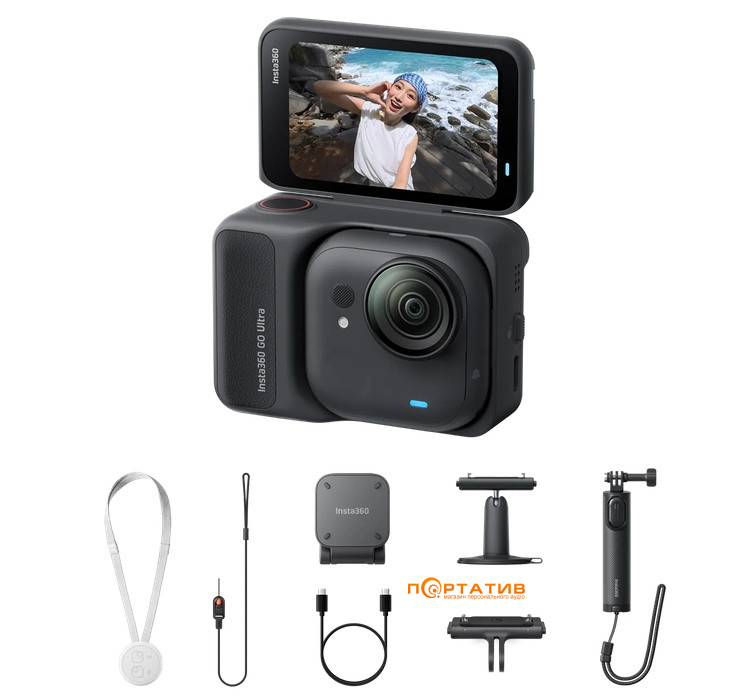 Экшн-камера Insta360 GO Ultra Creator Bundle Midnight Black (CINSABEA004)