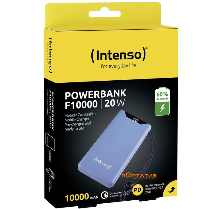 Внешний аккумулятор Intenso F10000 10000mAh PD 20W Blue (7332035)