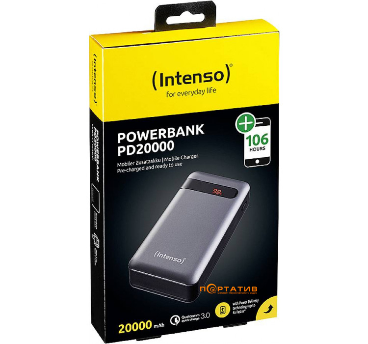 Intenso Power Bank 20000mAh PD20000 PD QC3.0 Grey (PB930227)