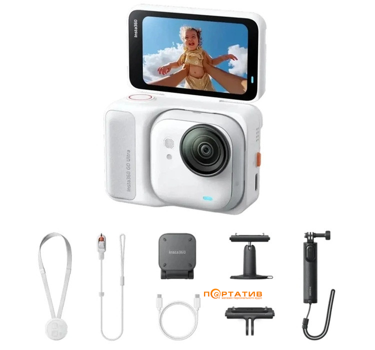 Экшн-камера Insta360 GO Ultra Creator Bundle Arctic White (CINSABEA003)