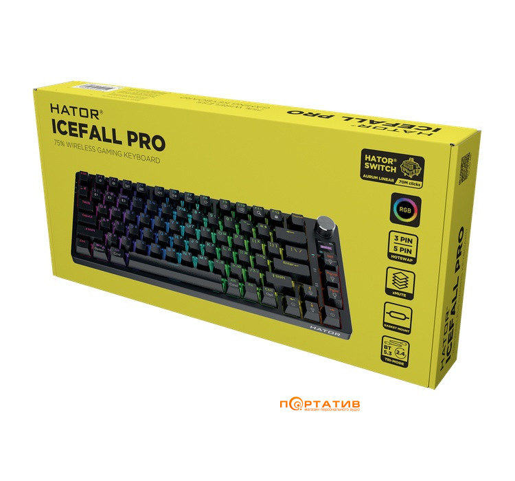 Игровая клавиатура HATOR Icefall PRO Wireless Black (HTK450UA)
