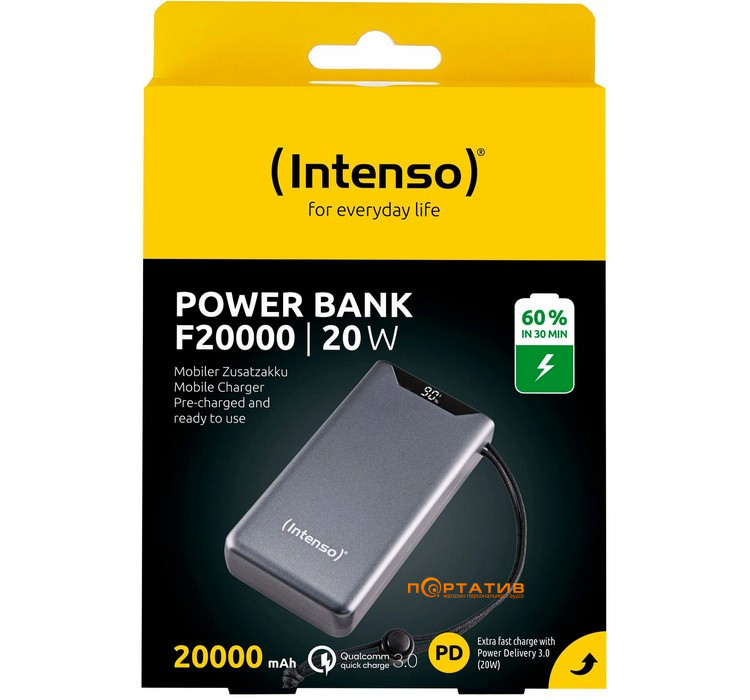 Внешний аккумулятор Intenso F20000 20000mAh PD 20W Grey (7332054)