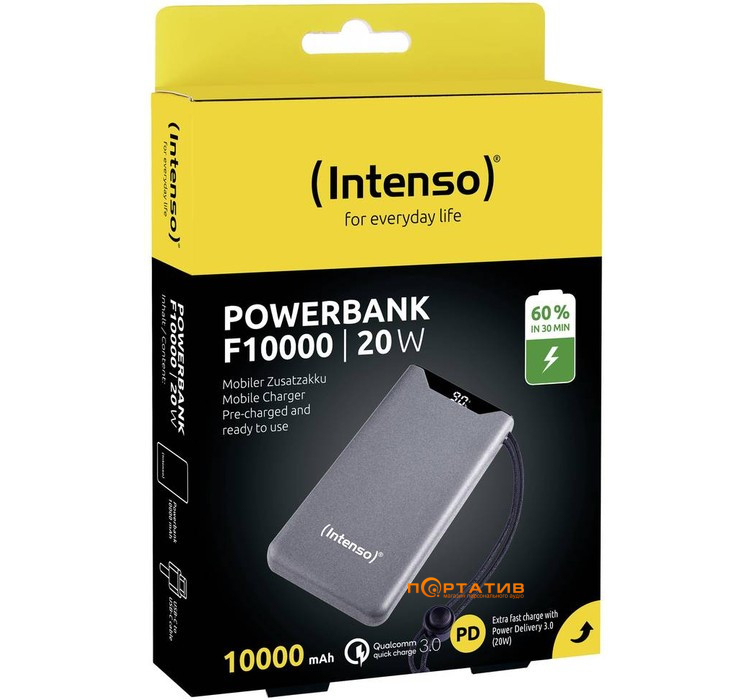 Внешний аккумулятор Intenso F10000 10000mAh PD 20W Grey (7332034)