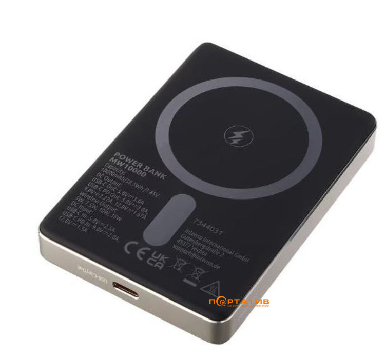 Зовнішній акумулятор Intenso MW10000 MagSafe 10000mAh PD 20W, Qi 15W Champagne (7344031)