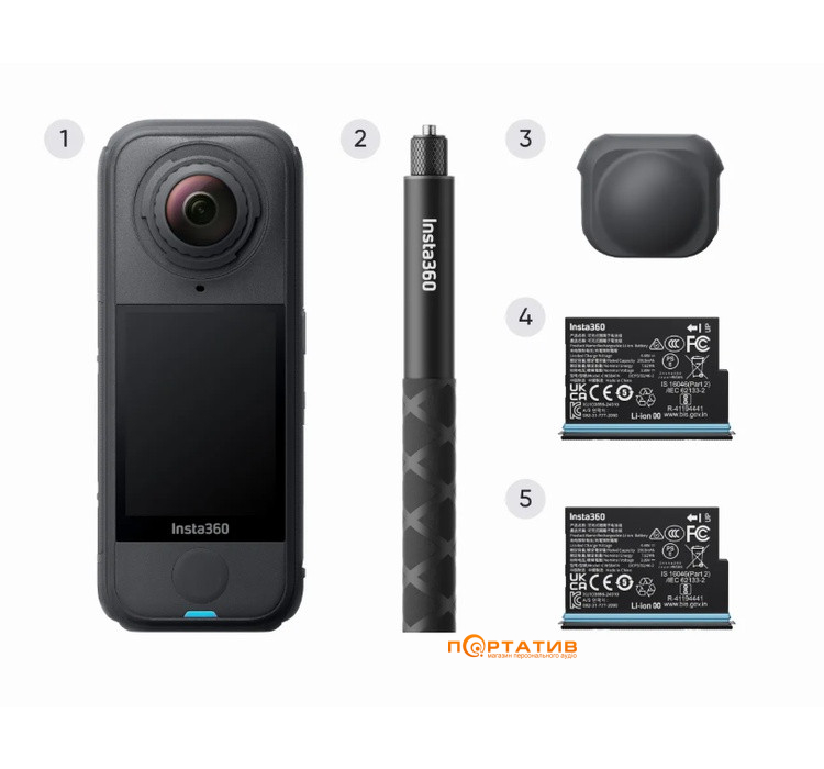Екшн-камера Insta360 X4 Air Standard Bundle (CINSAAFA)