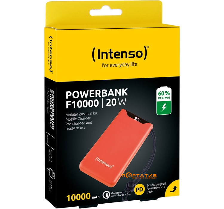 Зовнішній акумулятор Intenso F10000 10000mAh PD 20W Orange (7332038)