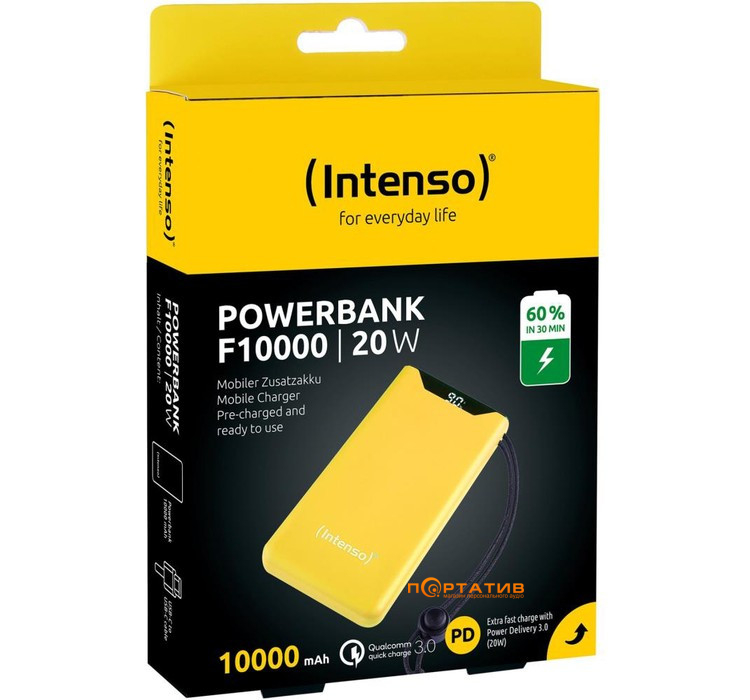 Внешний аккумулятор Intenso F10000 10000mAh PD 20W Yellow (7332039)