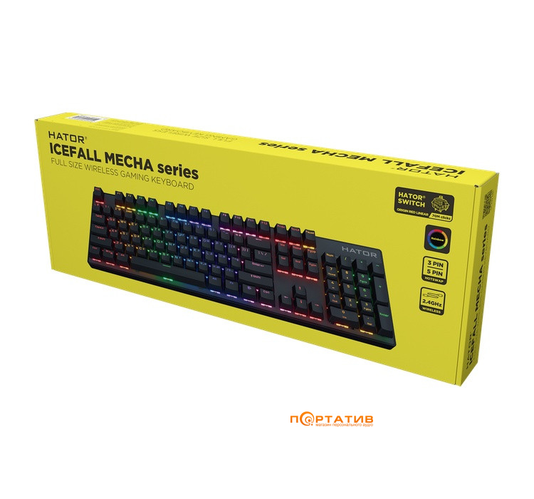 Игровая клавиатура HATOR Icefall Mecha Wireless Rainbow Black (HTK204UA)