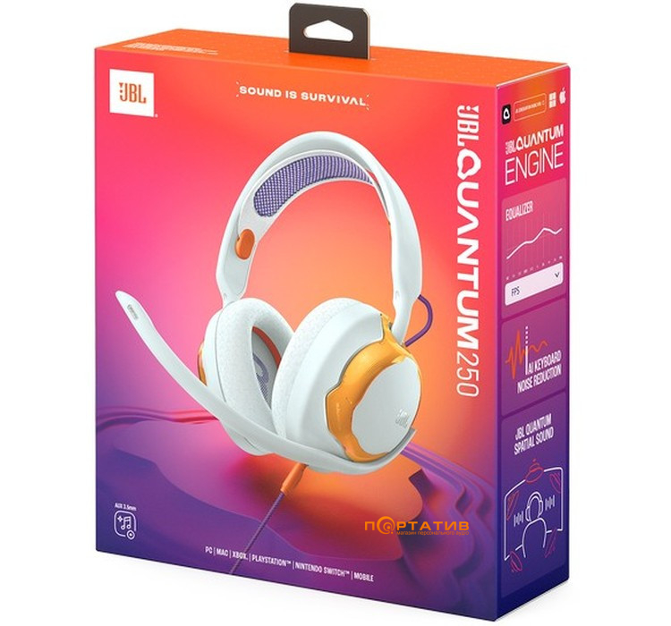 Игровая гарнитура JBL Quantum 250 Teal (JBLQTUM250TEL)