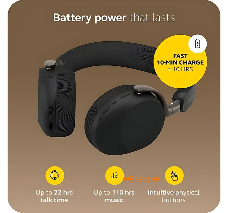 Гарнітура Jabra Evolve3 75 USB-A MS Stereo (37599-999-999)