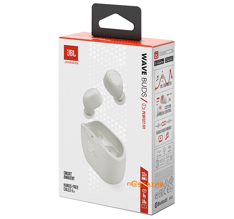Наушники JBL Wave Buds White U (JBLWBUDSWHT)