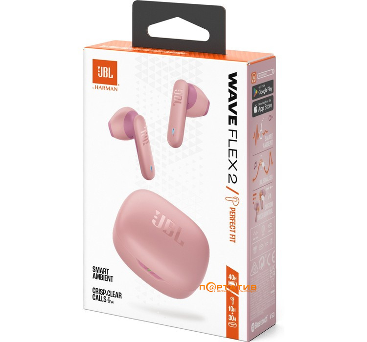 Наушники JBL Wave Flex 2 Pink (JBLWFLEX2PIK)