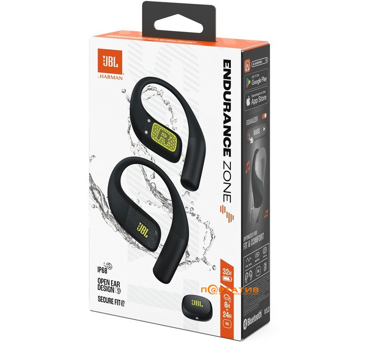 Наушники JBL Endurance Zone Black/Lime (JBLENDUZONEBLKL)