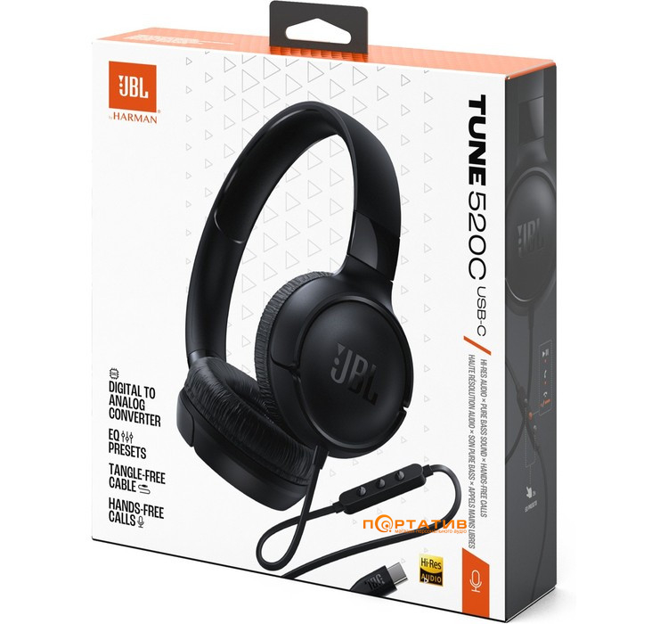 Навушники JBL Tune 520C USB-C Black (JBLT520CBLK)