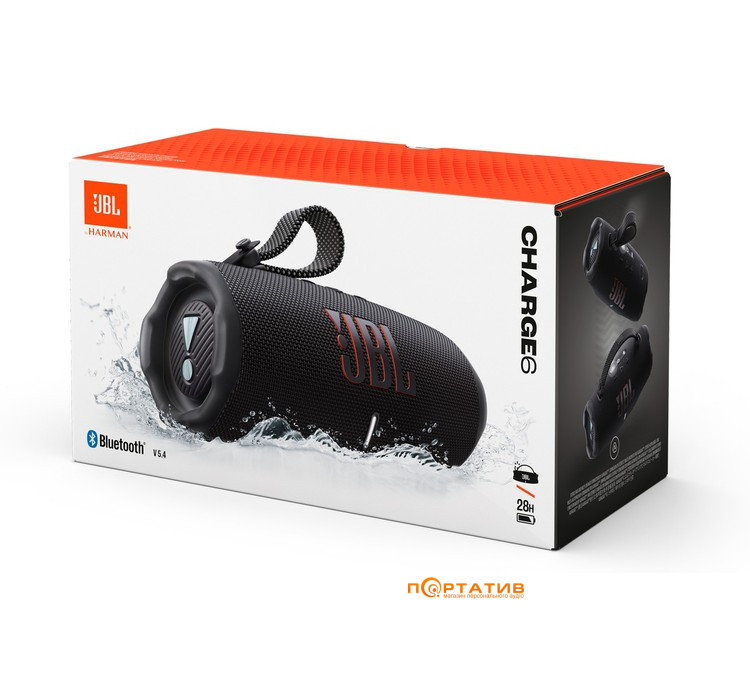 Акустика JBL Charge 6 Black (JBLCHARGE6BLK)