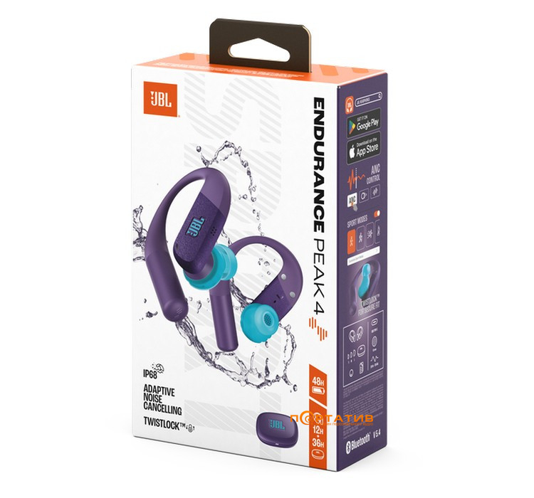Наушники JBL Endurance Peak 4 Purple (JBLENDUPEAK4PUR)