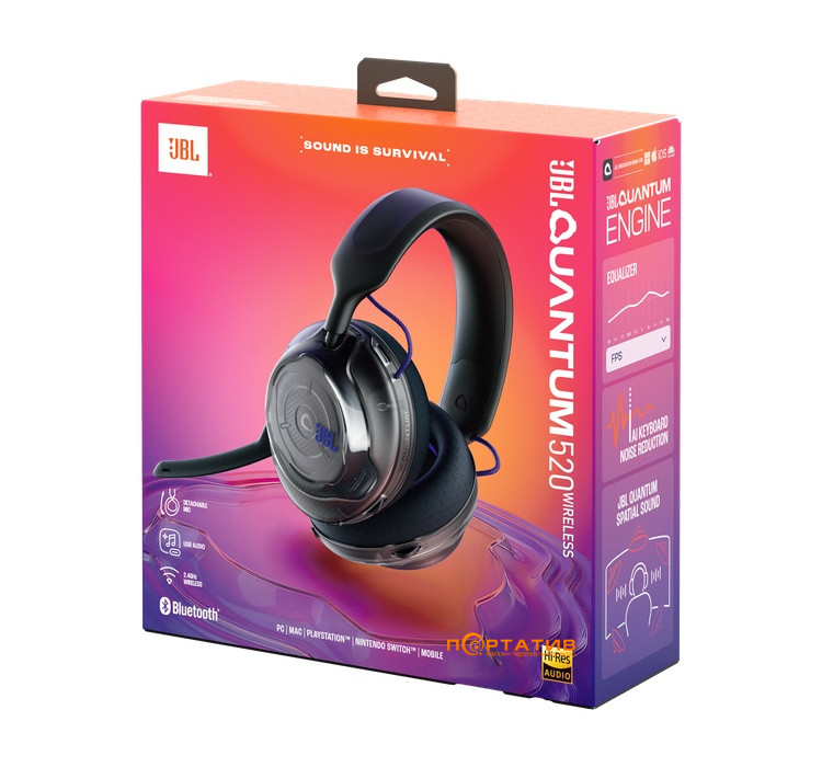 Игровая гарнитура JBL Quantum 520 Black (JBLQTUM520BLK)