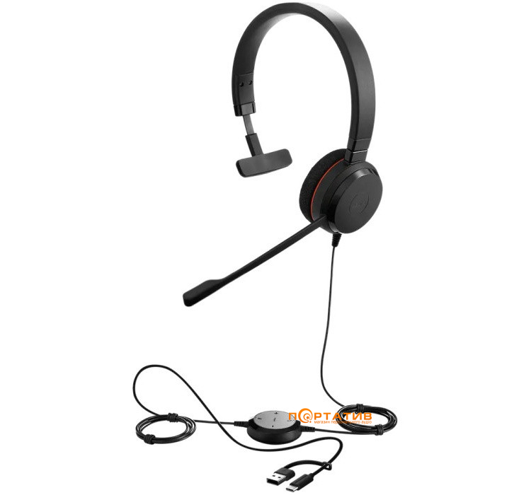Гарнітура Jabra Evolve 20 MS Mono USB-C/A Leather (4993-823-169 L)