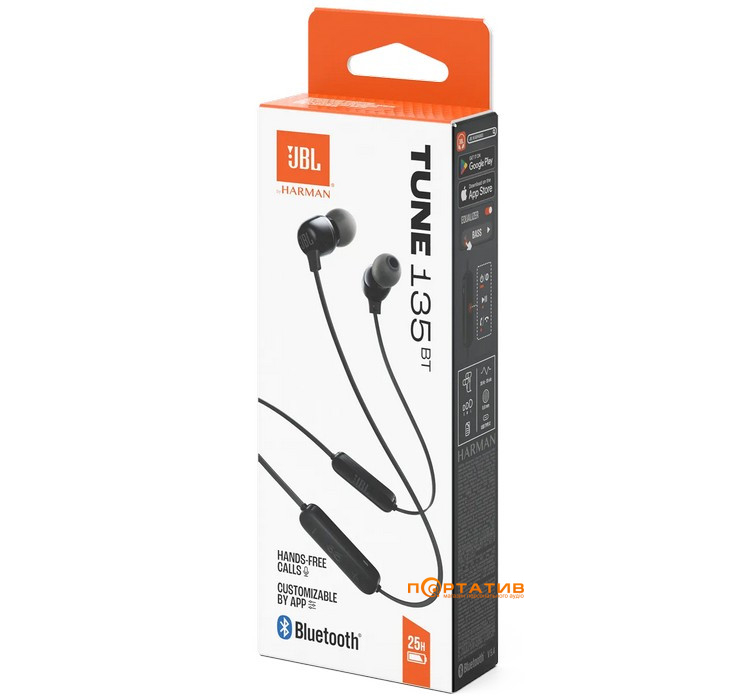 Навушники JBL Tune 135BT Black (JBLT135BTBLK)
