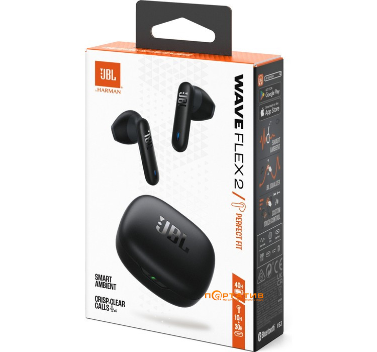Наушники JBL Wave Flex 2 Black (JBLWFLEX2BLK)