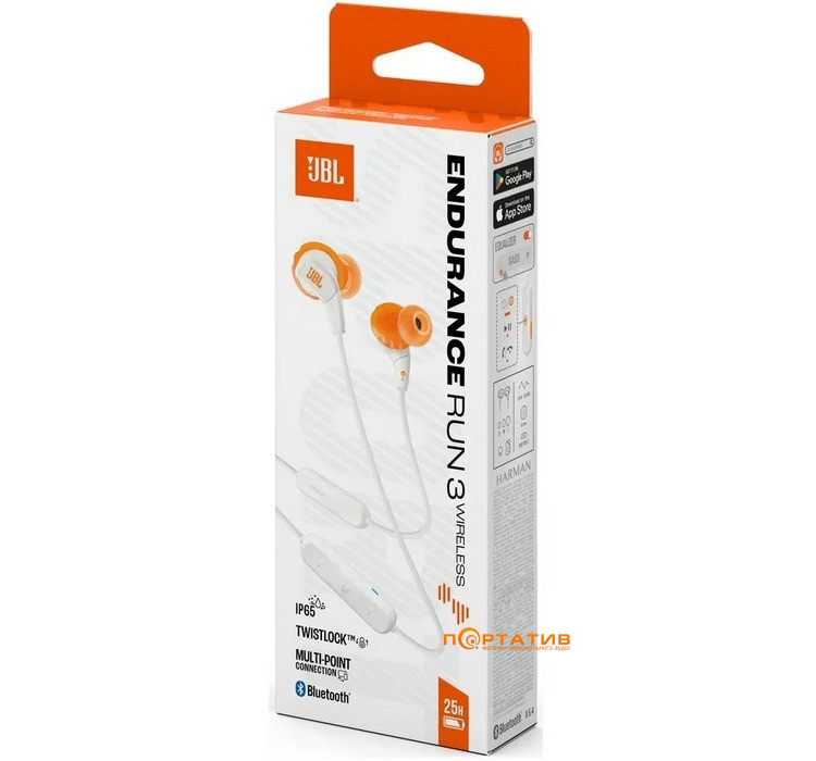 Наушники JBL Endurance Run 3 Wireless White (JBLENDURRUN3BTWHT)