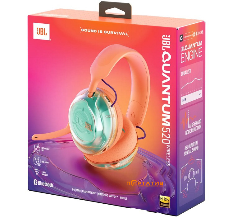 Игровая гарнитура JBL Quantum 520 Coral (JBLQTUM520COR)
