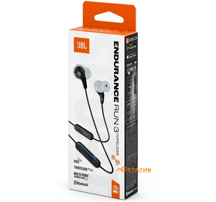 Наушники JBL Endurance Run 3 Wireless Black (JBLENDURRUN3BTBLKG)