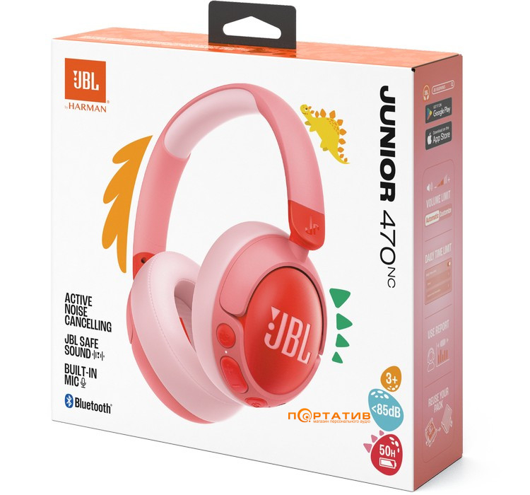 Детские наушники JBL JR470NC Pink (JBLJR470NCPIK)