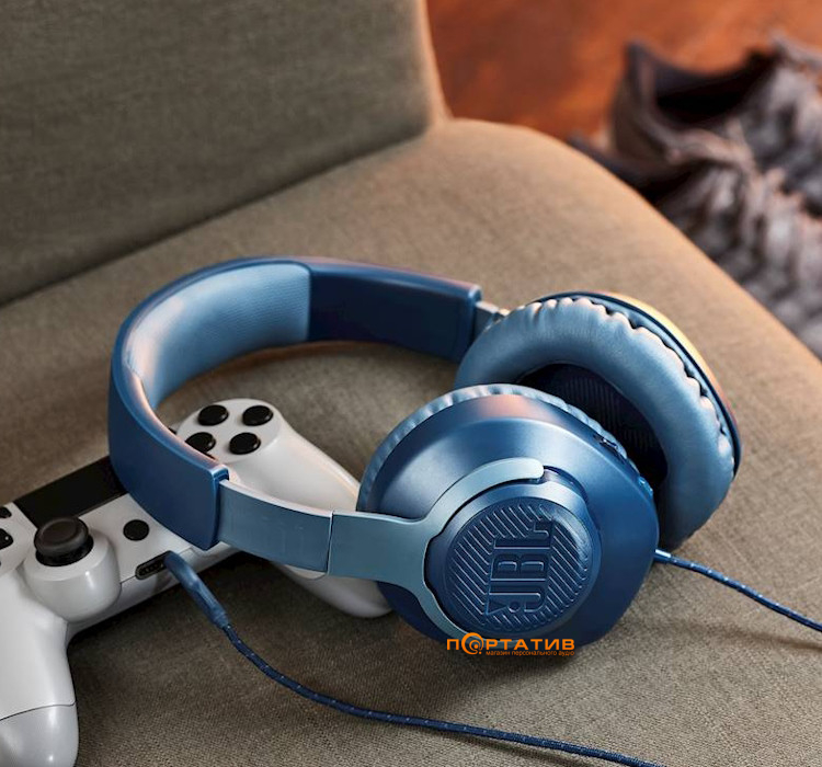 Ігрова гарнітура JBL Quantum 100 Blue (JBLQUANTUM100BLU)