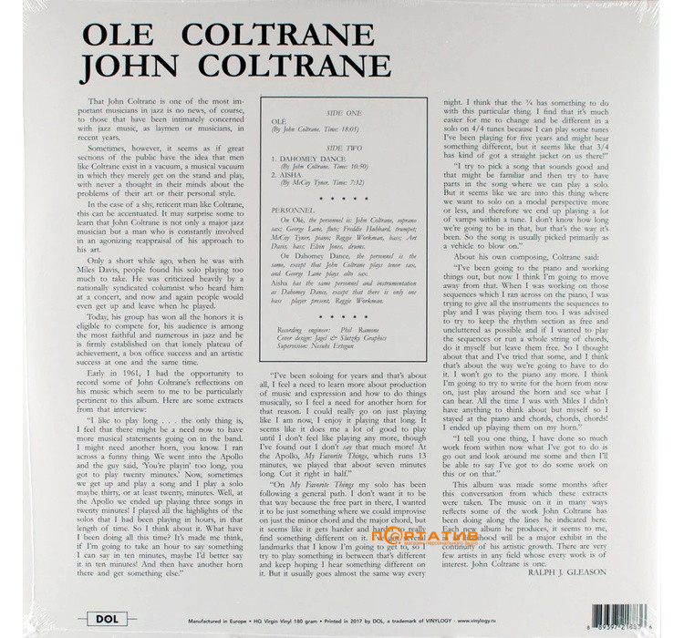 Вінілова платівка John Coltrane - Ole Coltrane [2LP]