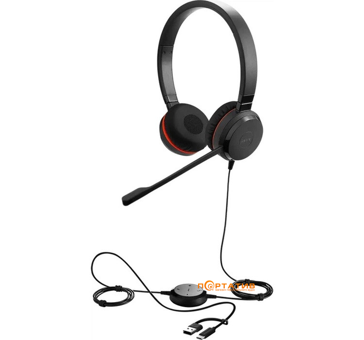 Гарнитура Jabra Evolve 20 SE MS Stereo USB-С/A Leather (4999-823-369)