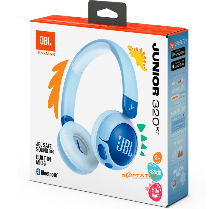 Детские наушники JBL JR320BT Blue (JBLJR320BTBLU)