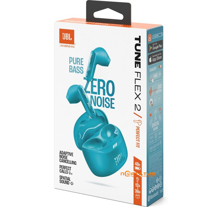 Наушники JBL Tune Flex 2 Blue (JBLTFLEX2TQE)
