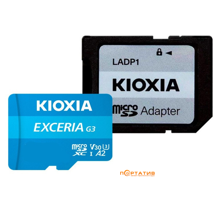 Kioxia microSDXC 512GB UHS-I U3 V30 Exceria + SD Adapter (LMEX3L512GG2)