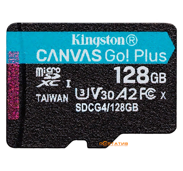 Карта памяти Kingston microSDXC 128GB UHS-I U3 A2 V30 Canvas Go Plus (SDCG4/128GBSP)