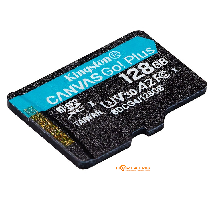 Карта памяти Kingston microSDXC 128GB UHS-I U3 A2 V30 Canvas Go Plus (SDCG4/128GBSP)