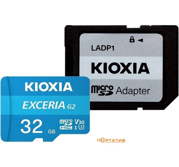 Карта памяти Kioxia microSDHC Card 32GB Exceria G2 Class 10 UHS U1 (LMEX2L032GG2)