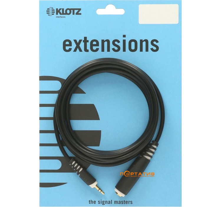 Кабель Klotz AS-EX30300 Extension Cable Black 3м